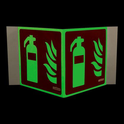 Photoluminescent 3D Fire Extinguisher Sign