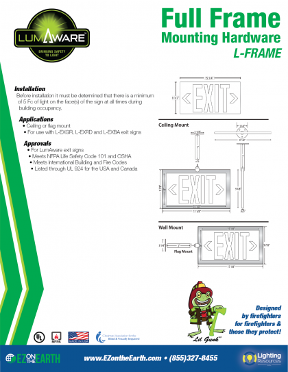 All Aluminum Frame For Composite Exit Signs