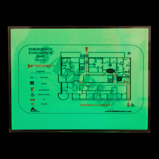 Photoluminescent Acrylic Evacuation Map Holder