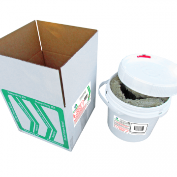 Laptop Battery Recycling Kit - 3.5 Gallon Pail & 13″ x 13″ x 13″ Box with a capacity of 41.2lbs