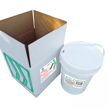 Non-PCB Ballast Recycling Container Kit |  5 Gallon, Non-PCB Ballast Disposal Bin with Lid That Holds up to 50 lbs Ballasts - Recycling Pail with Cardboard Box